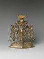 Foliate Pedestal for a Buddhist Image, Partially gilded brass, copper base, India (probably Bengal)