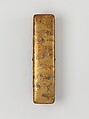 Letter Box with Pine, Bamboo, Plum Blossom, and Family Crests, Lacquered wood with gold and silver hiramaki-e, cut-out gold foil on nashiji ground (part of a wedding set), Japan