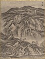 Rocky Landscape, Kawanabe Kyōsai 河鍋暁斎  Japanese, Album leaf; ink and color on silk, Japan