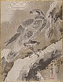Eagle Holding Small Bird, Kawanabe Kyōsai 河鍋暁斎  Japanese, Album leaf; ink and color on silk, Japan