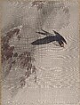 A Swallow in the Rain, Okada Baison Japanese, Album leaf; ink and color on silk, Japan