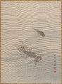 Bottom of the Sea Showing Cray Fish, Seki Shūkō  Japanese, Album leaf; silk, Japan