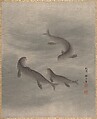 Otters Swimming, Seki Shūkō  Japanese, Album leaf; silk, Japan