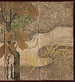 Autumn Trees and Grasses by a Stream, One of a pair of six-panel folding screens; ink, color, gold, and silver on paper, Japan