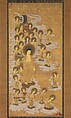 Welcoming Descent of Amida Buddha and Twenty-five Bodhisattvas, Hanging scroll; ink, color, and gold on silk, Japan