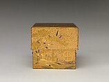 Box with Design of Pine, Bamboo, and Cherry Blossom, Sprinkled gold on lacquer (maki-e), Japan