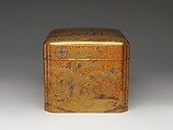 Box with Design of Pine, Bamboo, and Cherry Blossom, Sprinkled gold on lacquer (maki-e), Japan