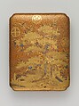 Box with Design of Pine, Bamboo, and Cherry Blossom, Sprinkled gold on lacquer (maki-e), Japan