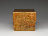 Box with Design of Pine, Bamboo, and Plum, Sprinkled gold on lacquer (maki-e), Japan