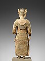 Bodhisattva, probably Avalokiteshvara (Guanyin), Sandstone with pigment, China
