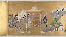 “Leaves of Wild Ginger” (Aoi), from the Phantom Genji Scrolls (Maboroshi no Genji monogatari emaki), Handscroll; ink, color, and gold on paper, Japan