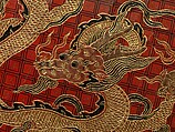 Dish with dragon, Polychrome lacquer with filled-in and engraved gold decoration, China