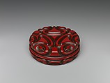 Box with pommel scrolls, Carved polychrome lacquer (tixi), China