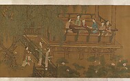 Women and children in a garden, Unidentified artist  , 16th or 17th century, Handscroll; ink and color on silk, China