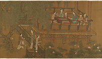 Women and children in a garden, Unidentified artist  , 16th or 17th century, Handscroll; ink and color on silk, China