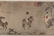Six Horses, Unidentified artists (Chinese, 13th century [first half of scroll]; 14th century [second half of scroll]), Handscroll; ink and color on paper, China