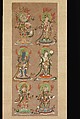 Twelve Deva Kings (Jūniten), Pair of framed paintings; ink, color, and gold on silk, Japan