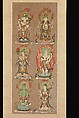 Twelve Deva Kings (Jūniten), Pair of framed paintings; ink, color, and gold on silk, Japan