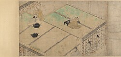 Illustrated Legends of the Kitano Tenjin Shrine (Kitano Tenjin engi emaki), Set of five handscrolls; ink, color, and cut gold leaf (kirikane) on paper, Japan