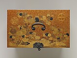 Cabinet with Design of Chrysanthemum by a Stream, Gold and silver maki-e on lacquered wood with metal fittings, Japan