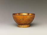 Bowl with with Design of Pine, Bamboo, and Cherry Blossom, Sprinkled gold on lacquer (maki-e), Japan