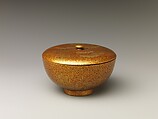 Covered Bowl with Design of Pine, Bamboo, and Cherry Blossom, Sprinkled gold on lacquer (maki-e), Japan