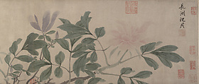 Flowers of the Four Seasons, Shen Zhou (Chinese, 1427–1509), Handscroll; ink and color on paper, China