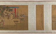 Family Training, Unidentified artist, Ten panels mounted as a handscroll; ink and color on silk, China