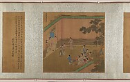 Family Training, Unidentified artist, Ten panels mounted as a handscroll; ink and color on silk, China
