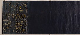 Great Wisdom Sutra (Daihannya-kyō), one of the Chūsonji Sutras (Chūsonji-kyō), Handscroll; gold and silver on indigo-dyed paper, Japan