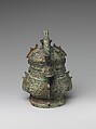 Ritual wine container with handle (You), Bronze, China