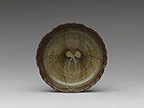 Dish, Stoneware with brushed white slip and copper-green and iron-brown glazes (Utsutsugawa ware), Japan