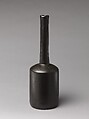 Long-Necked Bottle, Lee In-chin (Korean, born 1957), White-bodied stoneware with iron-black glaze, Korea