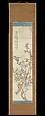 Red and White Peach Blossoms, Preparatory Sketch, Tsubaki Chinzan (Japanese, 1801–1854), Hanging scroll; color on paper, Japan