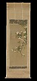Crabapple, China rose, and Indian flycatcher, Shen Quan (Shen Nanpin) (Chinese, 1682–after 1762), Hanging scroll; ink and color on silk, China
