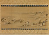 Four Admirers, Kano Tsunenobu (Japanese, 1636–1713), Hanging scroll; ink and color on silk, Japan