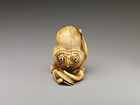 Netsuke of Octopus Holding Clam, Ivory, Japan