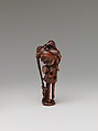 Netsuke of Ashinaga and Tenaga with an Octopus, Wood, Japan