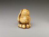 Netsuke of Octopus Holding Clam, Ivory, Japan