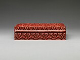 Rectangular box with pommel scrolls, Carved red and black lacquer (tixi), China