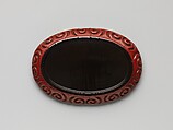 Tray with pommel scrolls, Carved red and black lacquer, China