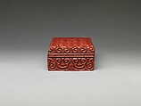 Rectangular box with pommel scrolls, Carved red and black lacquer (tixi), China