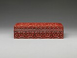 Rectangular box with pommel scrolls, Carved red and black lacquer (tixi), China