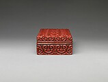 Rectangular box with pommel scrolls, Carved red and black lacquer (tixi), China