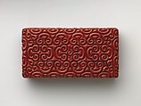 Rectangular box with pommel scrolls, Carved red and black lacquer (tixi), China