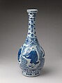 Bottle with Daoist Immortals, Porcelain painted with cobalt blue under transparent glaze (Jingdezhen ware), China