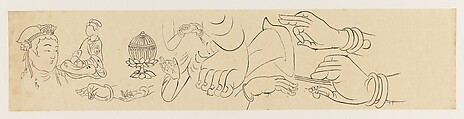 Hands, Feet, and Heads, Xie Zhiliu Chinese, Drawing; ink on transparent paper, China