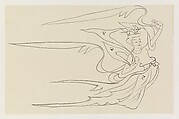 Flying celestial (apsara), Xie Zhiliu Chinese, Drawing; ink on transparent paper, China