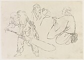 Bodhidharma and Luohans, after Liang Kai's "Eight Eminent Monks", Xie Zhiliu Chinese, Drawing; ink on tracing paper, China
