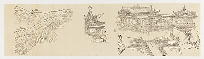 Palace Halls and Waves, Xie Zhiliu  Chinese, Drawing; ink on transparent paper, China